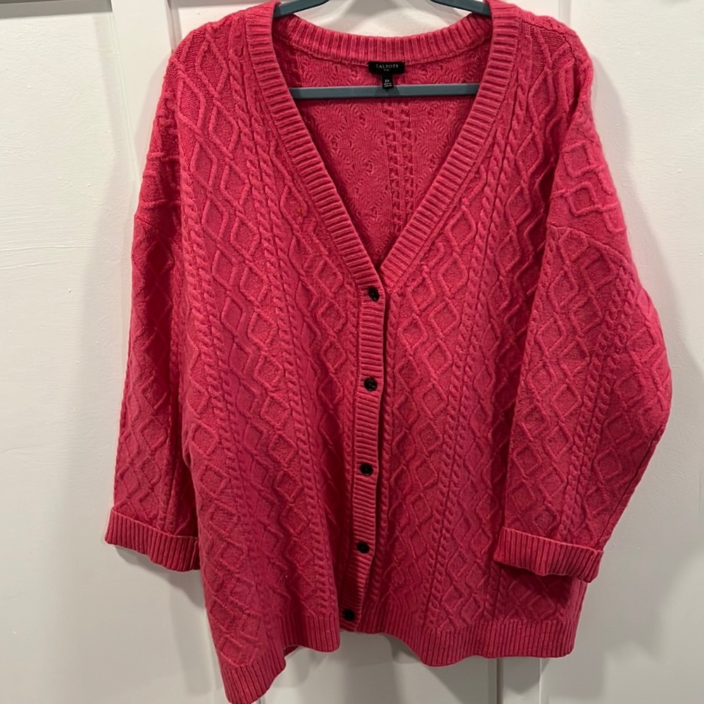 Beautiful Talbots pink cardigan.
